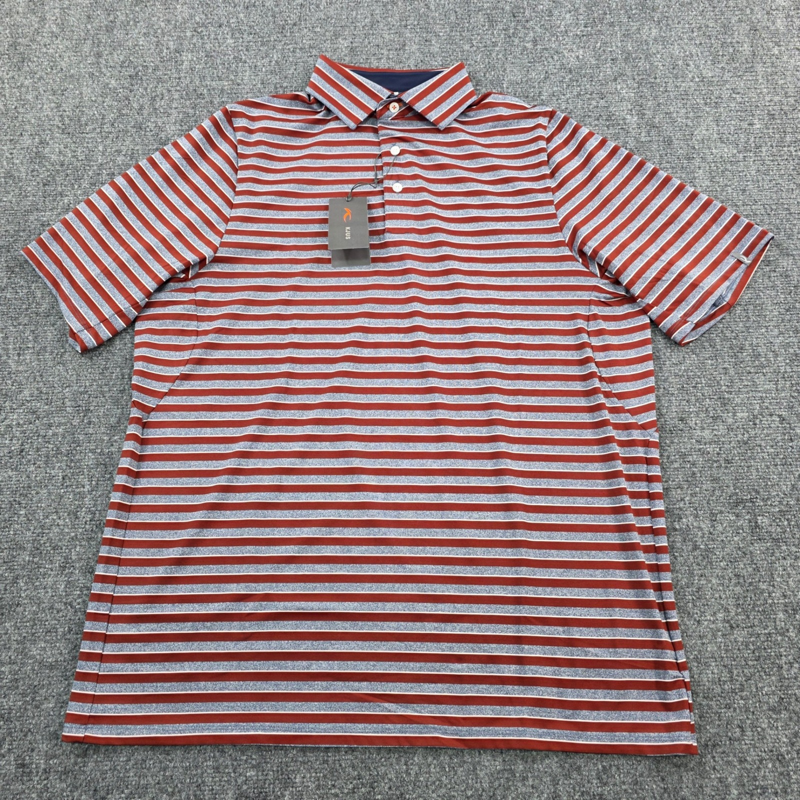 Kjus Men Soren Multistripe Polo Shirt Xl/54 Comfort Fit Short Sleeve Golf
